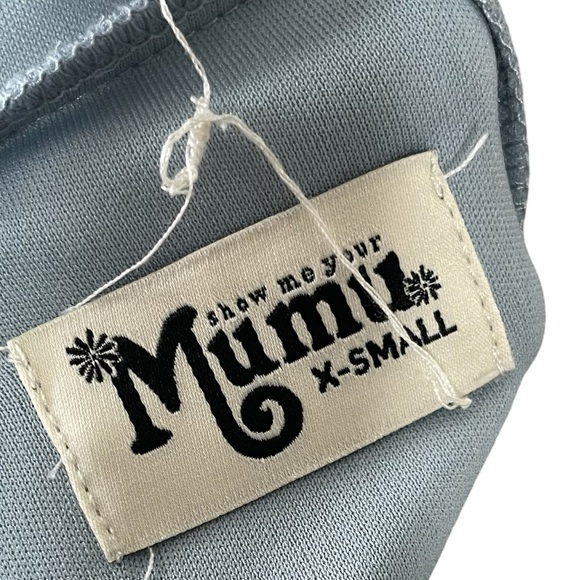 Show me your Mumu Jenn Maxi Dress Steel Blue Chiffon - Picture 7 of 8